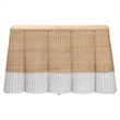 Pemberly Row Scallop Rattan Console Table in White and Natural