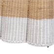 Pemberly Row Scallop Rattan Console Table in White and Natural