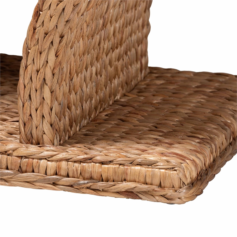Pemberly Row Handwoven Seagrass Console Table with Curved Legs