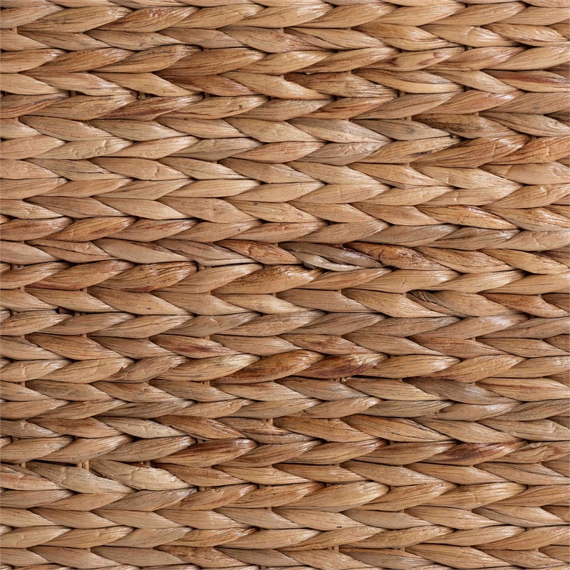 Pemberly Row Handwoven Seagrass Console Table with Curved Legs