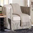 Pemberly Row Natural Rattan Tuxedo Lounge Chair with Cushions
