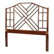 Pemberly Row Marbled Tortoise Rattan Queen Headboard with Chinoiserie