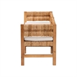 Pemberly Row Contemporary Handwoven Seagrass 2-Seat Bench with Cushion