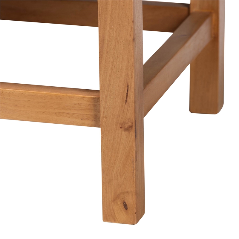 Pemberly Row Contemporary Handwoven Seagrass 2-Seat Bench with Cushion