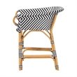 Pemberly Row Rattan Bistro Counter Stool with Footrest and Armrests
