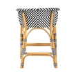 Pemberly Row Rattan Bistro Counter Stool with Footrest and Armrests
