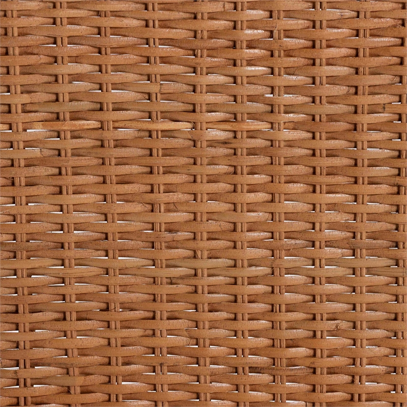 Pemberly Row Natural Rattan 2-Piece Dining Chair Set with Floral Back