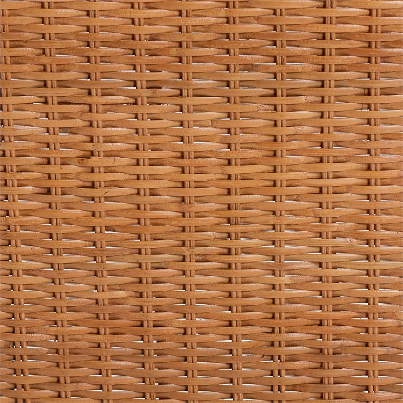 Pemberly Row Natural Rattan 2-Piece Dining Chair Set with Bow Back