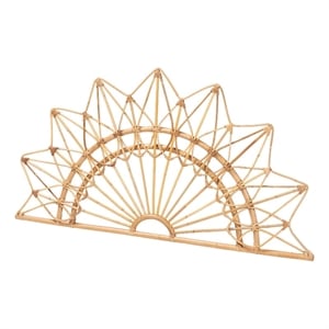 Pemberly Row Contemporary Rattan Sunburst Wall-Mount Queen Headboard