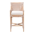 Pemberly Row Contemporary Natural Rattan Counter Stool with Lattice Back