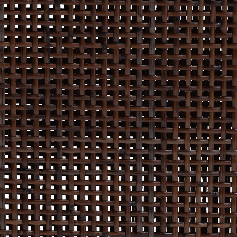 Pemberly Row Rattan Dining Chair with Lattice Back in Antique Coffee