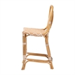 Pemberly Row Rattan Bistro Counter Stool with Round Back in Beige