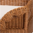 Pemberly Row Natural Rattan Pet Bed with Scalloped Sides and Cushion