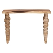 Pemberly Row Teak and Seagrass Console Table with Bobbin Legs