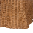 Pemberly Row Natural Rattan Pet Bed with Scalloped Base and Cushion