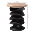 Pemberly Row Petrified Wood Top Pedestal End Table with Round Base