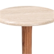 Pemberly Row Contemporary Marble Stone Top Sculpted Pedestal End Table