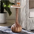 Pemberly Row Contemporary Marble Stone Top Sculpted Pedestal End Table