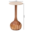 Pemberly Row Contemporary Marble Stone Top Sculpted Pedestal End Table