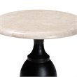 Pemberly Row Contemporary Marble Stone Top Turned Pedestal End Table