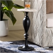 Pemberly Row Contemporary Marble Stone Top Turned Pedestal End Table