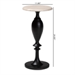 Pemberly Row Contemporary Marble Stone Top Turned Pedestal End Table