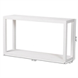 Pemberly Row Contemporary Grasscloth 2-Tier Console Table in White