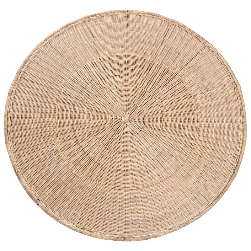 Pemberly Row Contemporary Rattan Round Tulip Dining Table for 4