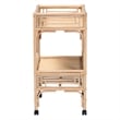Pemberly Row Contemporary Rattan 2-Tier Wine Cart with 6-Bottle Storage