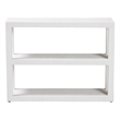 Pemberly Row Contemporary Grasscloth 3-Tier Bookshelf in White
