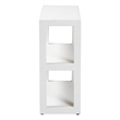 Pemberly Row Contemporary Grasscloth 3-Tier Bookshelf in White