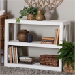 Pemberly Row Contemporary Grasscloth 3-Tier Bookshelf in White