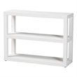 Pemberly Row Contemporary Grasscloth 3-Tier Bookshelf in White