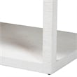 Pemberly Row Contemporary Grasscloth 2-Tier Coffee Table in White