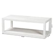 Pemberly Row Contemporary Grasscloth 2-Tier Coffee Table in White