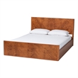 Pemberly Row Contemporary Burl Wood Low-Profile Queen Platform Bed Frame