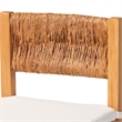 Pemberly Row Contemporary Seagrass and Mahogany Bar Stool with Cushion