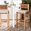 Pemberly Row Contemporary Seagrass and Mahogany Bar Stool with Cushion