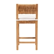 Pemberly Row Seagrass and Mahogany Counter Stool with Cushion