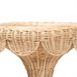 Pemberly Row Contemporary Rattan Tulip End Table with Scalloped Edge