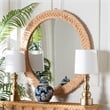 Pemberly Row Natural Rattan Round Wall Mirror with Braided Frame