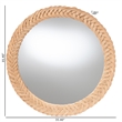 Pemberly Row Natural Rattan Round Wall Mirror with Braided Frame