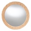 Pemberly Row Natural Rattan Round Wall Mirror with Braided Frame