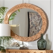 Pemberly Row Natural Rattan Oval Wall Mirror with Braided Frame