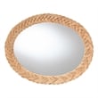Pemberly Row Natural Rattan Oval Wall Mirror with Braided Frame