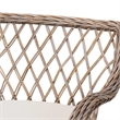 Pemberly Row Contemporary Rattan Open-Weave Armchair with Cushion