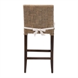Pemberly Row Contemporary Rattan Basketweave Counter Stool with Cushion