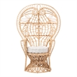 Pemberly Row Rattan Peacock Chair with Curled Geometric Fan Back