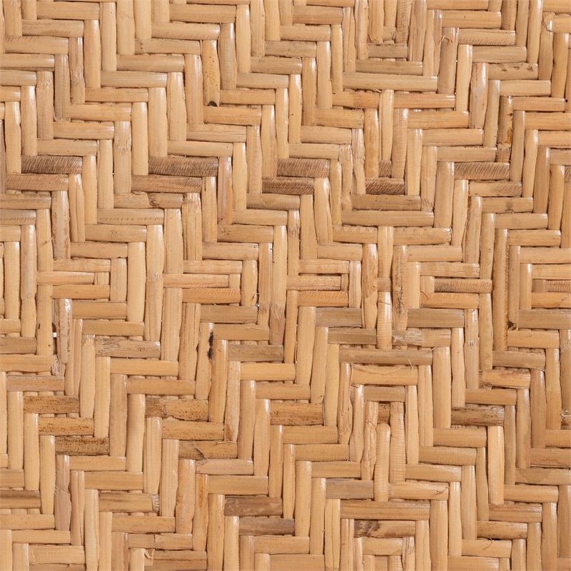 Pemberly Row Rattan Peacock Chair with Curled Geometric Fan Back