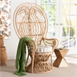 Pemberly Row Rattan Peacock Chair with Curled Geometric Fan Back
